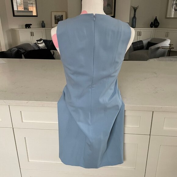 Theory Helaina Slvless Round Nk A-Line Virgin Wool Lined Dress Blue Sz 4 NWOT - Picture 5 of 12